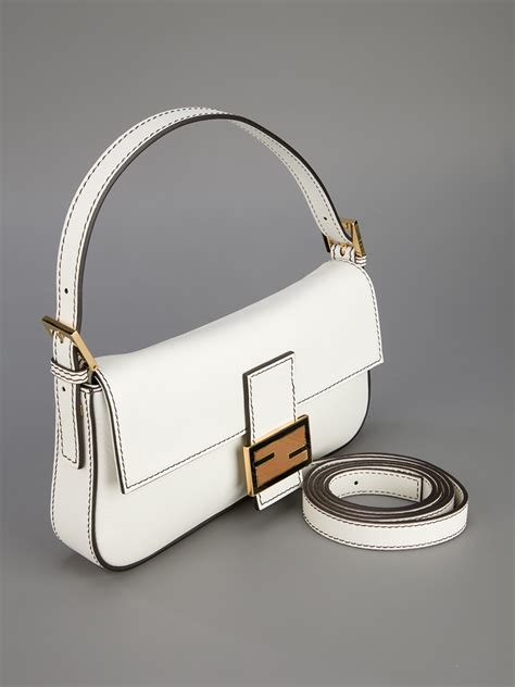 white fendi purse|fendi white baguette.